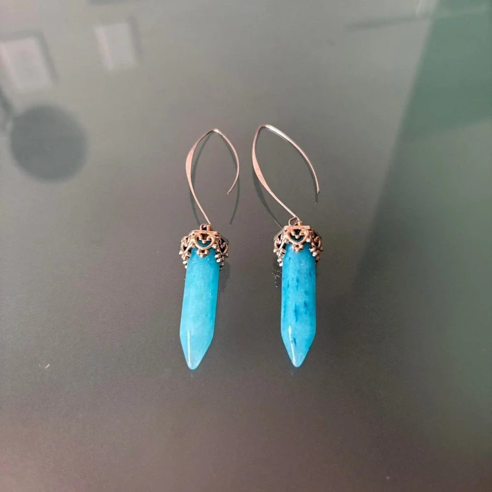 Western Boho Turquoise Dangle Earrings🌿🩵